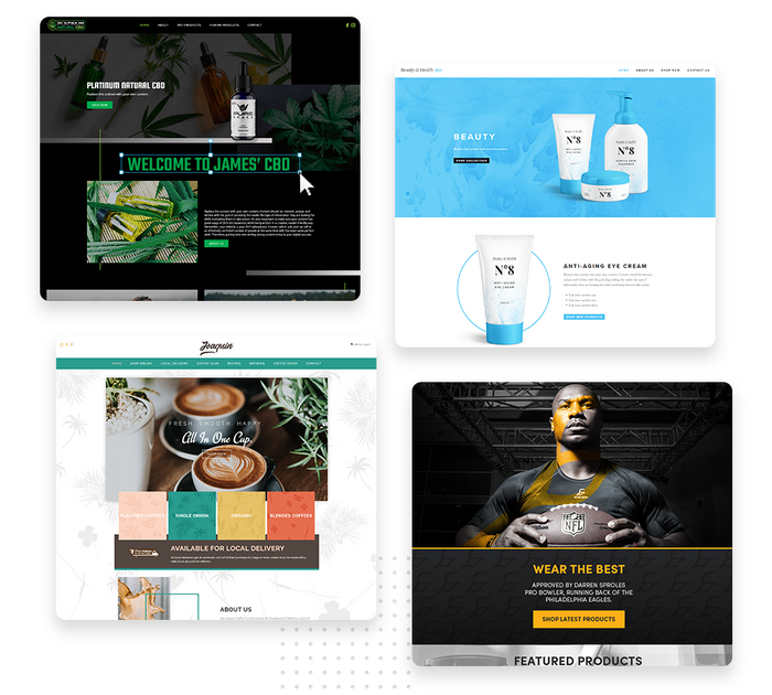 A montage of e-commerce website design templates E-commerce websites