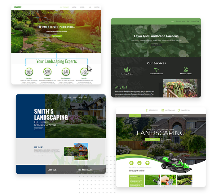 A montage of landscape website design templates landscaping websites