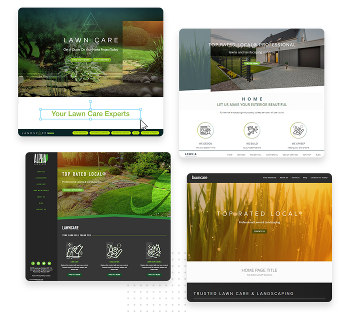 A montage of lawn care company website design templates lawn care websites